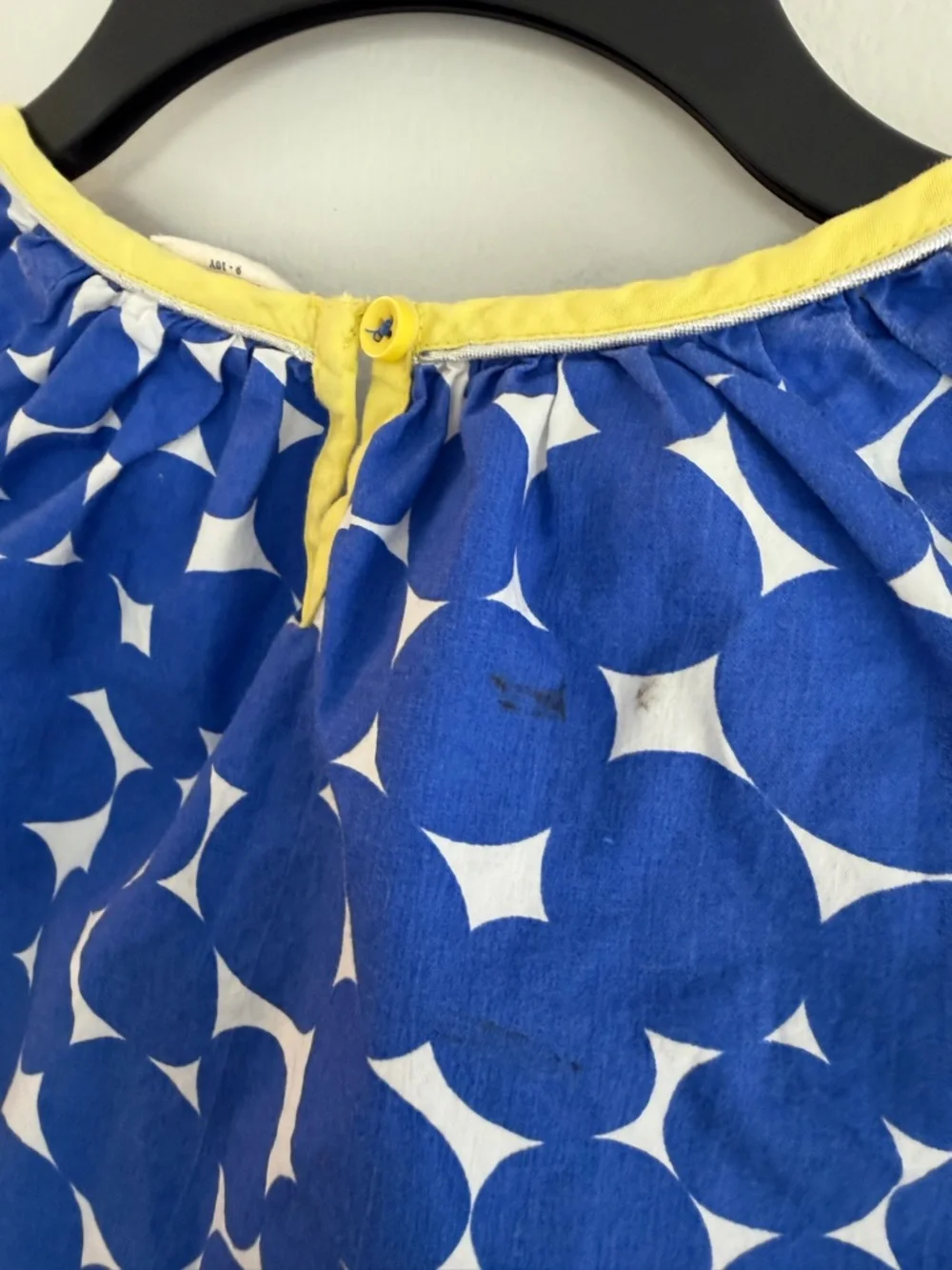 Mini Boden Blue Geometric Print Tunic Dress Size 9-10Y 100% Cotton